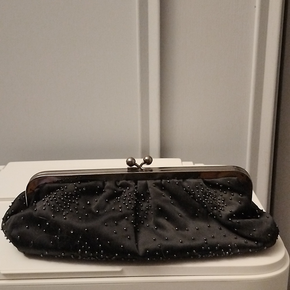 Express Black Beaded Clutch Purse